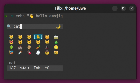 TUI inline mode inside Tilix